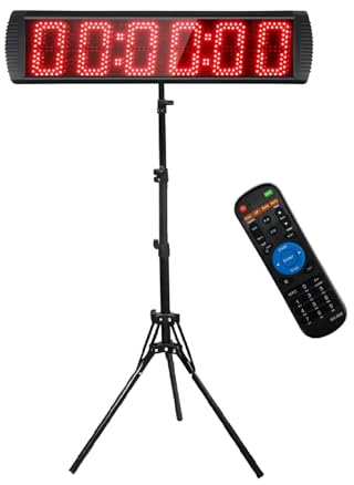 LED Stoppuhr für Wettbewerbe 5 Zoll Stoppuhr Sport mit Stativ, Countdown/Up, Gym Timer Clock mit Fernbedienung