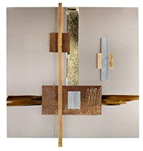 KunstLoft Wanddeko Metall | 100% HANDGEFERTIGT | 54x58x6cm | Wandbild Metall 'Innere Ruhe' | Abstrakte Skulpturen | Braun Gold | Wandskulptur | Metalldeko Wand Wohnzimmer
