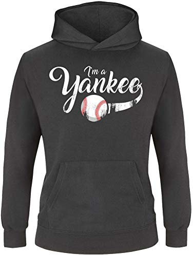 EZYshirt® I`am a Yankee Baseball Shirt Pullover Kinder | Mädchen Kapuzenpullover | Hoodie
