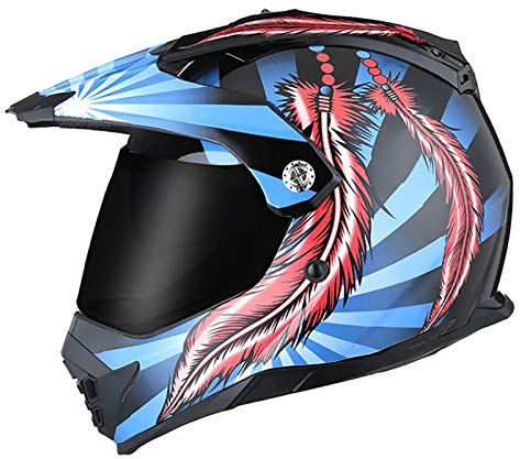 Casque Motocross Casques Intégraux de Moto,Casque de Moto Cross Off-Road Casque VTT Casque de Vélo pour BMX Quad Enduro ATV Scooter Femme Homme Adulte Et Enfant,ECE Homologué L,M=57~58cm