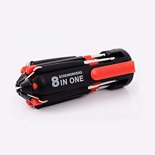 TopHomer 8 in 1 Multifunction Screwdriver Set with LED Torch Flashlight for DIY Maintenance, Home, Kitchen, Nightwork Repair