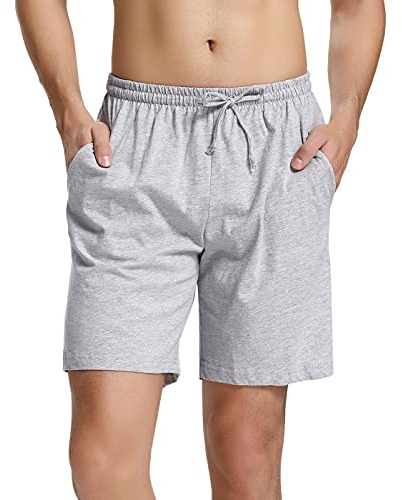 NC Herr pyjamasbyxor korta bomull Bermuda sovshorts pyjamasbyxor shorts shorts sommar sovbyxor fritidsbyxor för män, GRÅ, XL