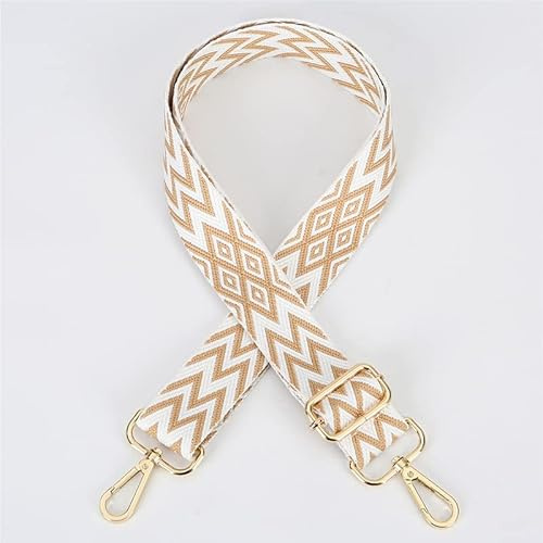 PTNKUIIY Schulterriemen für Taschen, 80-140cm mit Karabiner längenverstellbarer Schultergurt mit Streifen Muster Leinwand Umhängegurt für Taschen Handtaschen für Damen Herren, Beige