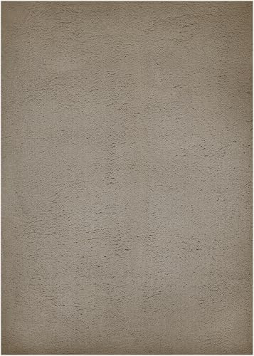 andiamo Teppich San Paolo moderner stilvoller Hochflor Teppich Wohnzimmer Schlafzimmer aus 100% Polyester Florhöhe ca. 27 mm geeignet für Fußbodenheizung geeignet 160 x 230 cm Taupe