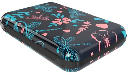 Kartenetui Damen elegant Aluminium mit RFID-Sicherheit Hohe Kapazitat Verschleißfest modernes Design kreditkartenetui Damen cardholder Damen Libelle