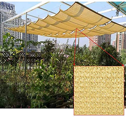 CARXB Terrasse Schatten Tuch Balkon Sichtschutz Zaun Cool Down Shade 96% Beschattung Rate 250GSM Anti-Ultraviolett Schwimmbadüberdachung Einziehbares Sonnensegel(Color:Yellow;Size:1x5m)