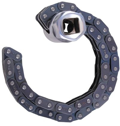 GIVIHGETI Ketten Ölfilterschlüsse 14cm, 52 Knoten und Doppelketten Kettenschlüssel, Schwere Kette Typ Ölfilterschlüssel, Universal-Kettenbandschlüssel für Motorrad Auto-Ölfiltern, Ölfilter aus Blech