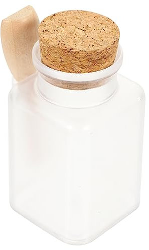 Garneck 6stücke Salzbehälter Mit Löffel Holz Badesalzflasche Mit Korken Tragbare Puderflasche Nachfüllbare Reiseflasche Für Kosmetik Und Creme Gute Abdichtung Und Einfache Reinigung