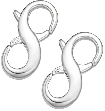 2 Stück Silber 925 Schmuckverschluss Kettenverschluss Hummerverschluss | Doppel Schmuckverschluss Groß Hummerschere Karabinerverschluss Ketten Halskette Armband Verbinder Schmuckherstellung Zubehör