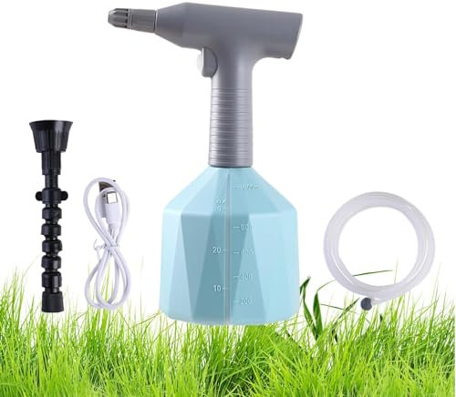 Afurl Regadera para plantas, botella de spray eléctrica | Regadera de 1 litro para interiores con tubo de agua de 8,2 pies de largo - Regadera, nebulizador de plantas, recargable con pilas