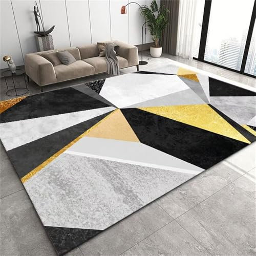 Kunsen 170X240CM Teppich Abwaschbar Schlafzimmer Sofa einfach, rutschfest, schmutzabweisend, pflegeleicht, sicherer Teppich Teppich Unterlagen rutschfest Mehrfarbig Günstiger Teppich Flokati Teppich