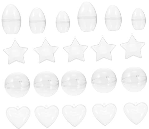 WESIEVYA 21stücke Teiliges Füllbare Weihnachtskugeln Aus Klarem Kunststoff Wiederverwendbare Transparente Dekoration Für Weihnachten Zum Befüllen Und Bemalen Für Festliche Anlässe Und