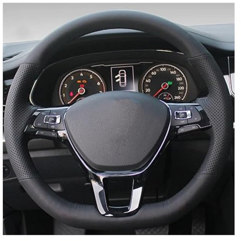 Lenkradhüllen Autolenkradabdeckung Leder Für VW Für Golf 7 Für Mk7 Für Touran Up Neu Für Polo Für Jetta Für Passat B8 Für Tiguan Lenkradcover(Gray Thread)