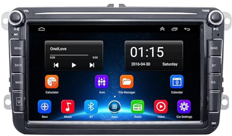 JINFOLI Autoradio 2din HD 8 pollici Android Car Video Player GPS WIFI Bluetooth Navigazione, for VOLKSWAGEN, for Passat, for Skoda Autoradio Impianto audio stereo per auto(2 32G RDS)