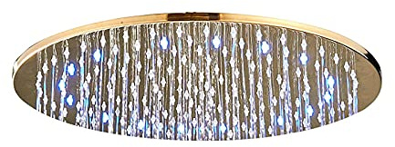 High Pressure LED Rain Shower Head - 12 Round Fixed Showerhead, Brass Material, Luxurious Rainfall Experience, Water-Saving, Easy Installation, Modern Bathroom Upgrade