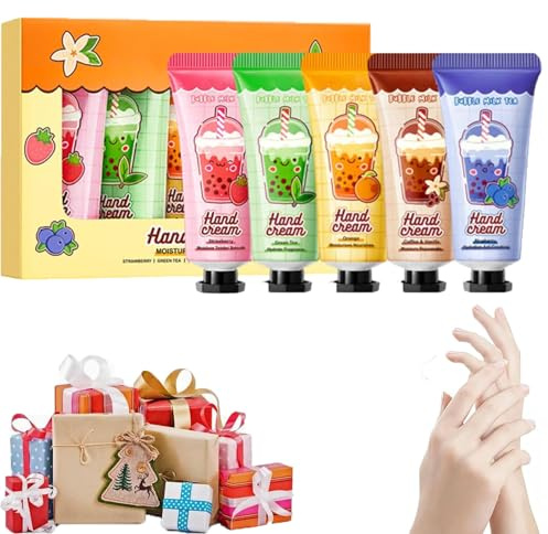 Lozione Corpo & CremaMani,CremaMani Secche e Screpolate,Crema ManiRiparatrice per Donna e Uomo,Creme ManiNatalizie Natale,Set Regalo CremaMani e Lozione Corpo Natalizia
