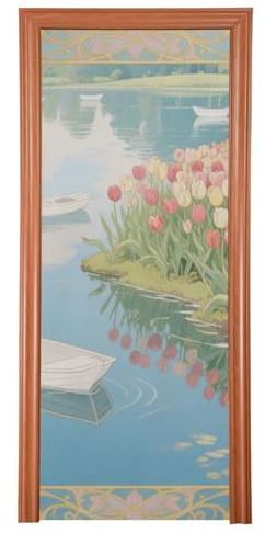 Vårsjöblommor bakdörrsskydd 91 x 248 cm höst dörr banderoll festdekoration och tillbehör för hem L