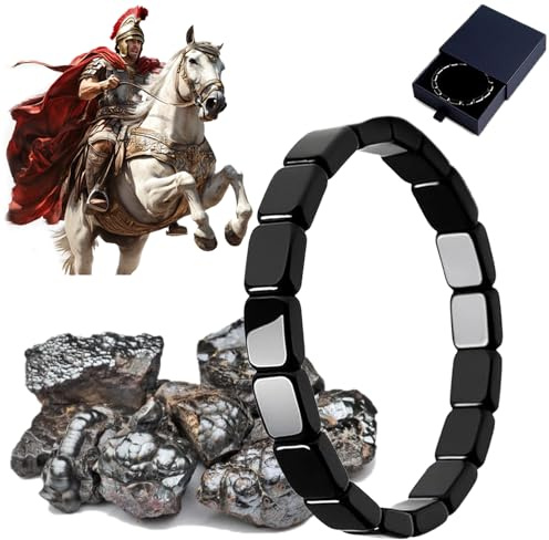 Hematite Bracelet Men, Hematite Bracelet - Inspired by Roman Generals & Viking Warriors, Daily Wear Connects Energy Field to Naturally Boost Metabolism, Restore Confidence & Edge (1Pcs)
