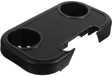 LIFKOME Portavasos para Silla de Playa con Clip Bandeja Plegable y Soporte Seguro para Bebidas para Camping Picnic y Actividades Diseño Compacto y Resistente Negro