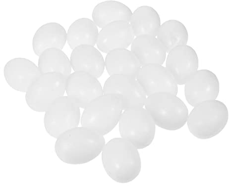 GRIRIW 30pcs Solid Plastic Pigeon Bird Eggs for Stopping Egg Laying Realistic Simulation Suitable for Racing Pigeons and Bird Breeding Supplies