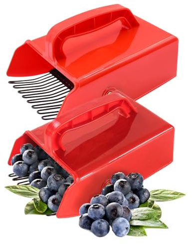 Hperu Raccoglitrice di mirtilli ergonomica da 2 Pezzi con Pettine in Metallo, raccoglitrice di Frutta di capacità per Uso Alimentare per raccoglitori di Bacche di frutteto