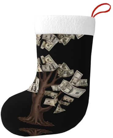Weihnachten Deko Socken Strumpf WHJSSF Geldbaum Druck Weich und Flauschig für Damen und Herren