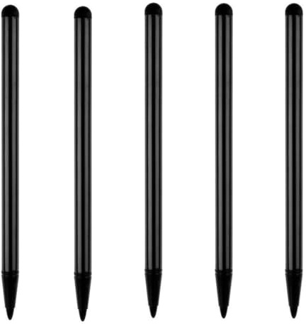 QZKJQDD 5 Stück Schwarz Stylus Pen, Touchscreen Stift, Tylus Touch Pen, Touch Pen, 2-in-1 Touchscreen Stift für alle Tablets/Smartphone, kompatibel mit Samsung/iPad/Android/IOS