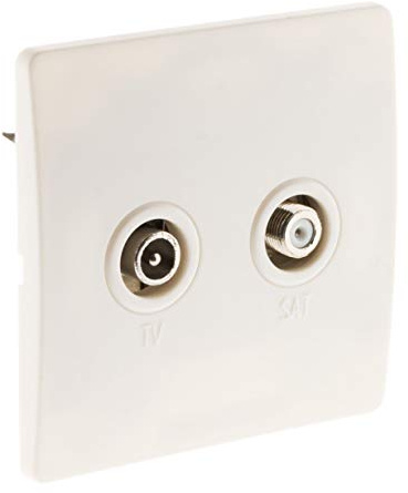 Zenitech Prise TV Ø9,52mm + satéléphonelite - vis + Griffes - Blanc - Diwone