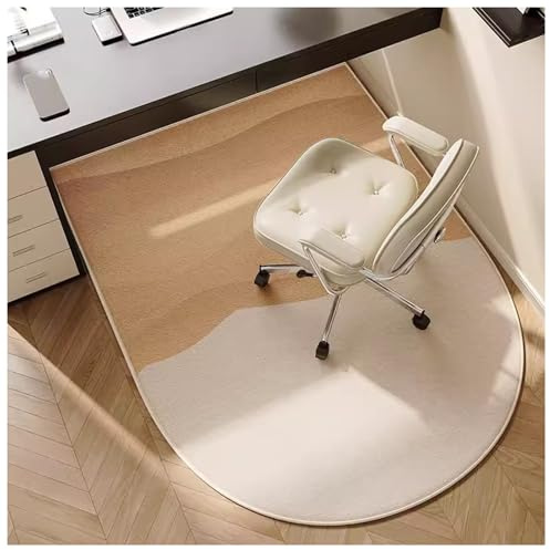 Bürostuhlmatte TPR-Bodenmatte Mit Rutschfester Rückseite Rollen Gleiten Leicht Schlingenflor-Bodenmatte Stoßdämpfend Und Schalldicht Geeignet for Hartholz- Und Fliesenböden(Beige,120x100 cm)