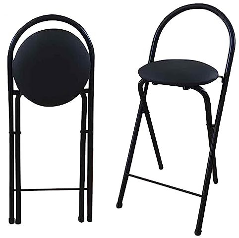 Barhocker für den Balkon, moderne minimalistische Barhockerstühle, tragbarer Hocker, kleiner Campingstuhl für den Außenbereich, schwarz, Klapphocker für Erwachsene, tragbar, 136 kg, leicht Stabilize