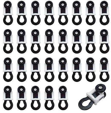 XINGSUI 30pcs Curtain Track Rollers, Twin Wheeled Curtains Rollers, for Bendable Curtain Track, Curtains Rail Gliders