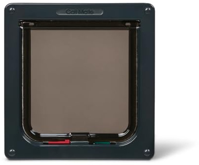 Cat Mate 4-Way-Locking Cat Flap with Door Liner to 50 mm (235) - Secure Lockable Door for Small to Medium Sized Cats, for UPVC, Wood and Wall, Grey