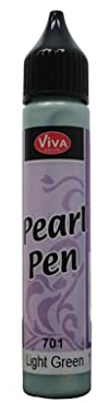 Viva Decor Perlen Pen (Pastellgrün, 28 ml) 3D Pearl Pen - T Shirt Marker zum Bemalen von Stoff und Textilien - Deko Farben - Stifte Perlen - Made in Germany