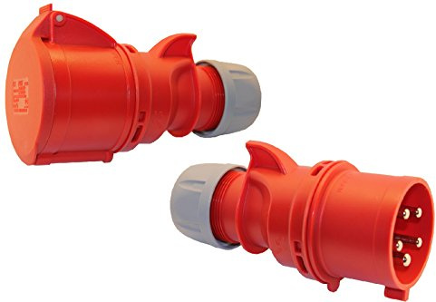 Kit raccord femelle et fiche 32 A ; 5 broches 6H CEE 400 V courant fort Industrie qualittät