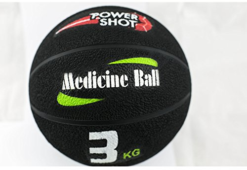 POWERSHOT Medizinball 1kg - 5 kg, Gewichtsball, rutschfeste Oberfläche, Gummimedizinball