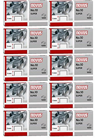 10er Pack Novus Heftklammer No.10, 1000er Päckchen für ür B 10 FC, 10 FC Professional, 10 Professional, 100EL, 10EL (10, 1000er Päckchen | No. 10 super)