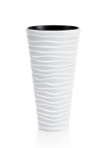 Prosper Plast DPSA400-S449 Sand-Blumentopf, schmal, 39 x 75 cm, Weiß