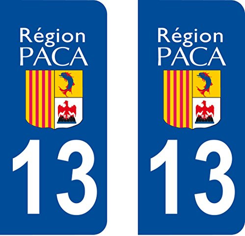 Safirmes Nummernschild-Aufkleber, französisches Departement 13 Bouches du Rhone