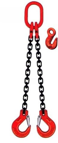 TRIZERATOP Kettengehänge Anschlagkette 2 Strang 6 mm mit Gabelkopfhaken mit Kettenkürzer (3 meter)