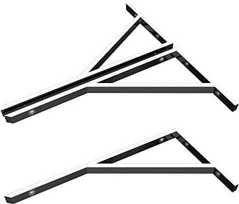 Mai & Mai Supporto da Parete per Lavandino Lavabo d'Appoggio Mensole WH02 in Acciaio Inossidabile Lunghezza: 450 mm, Confezione da 3 | Set di 3 mensole angolari per mensole da parete WH02