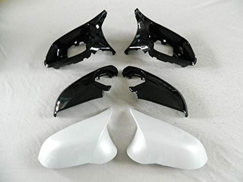 CsCsP Spiegelkappen Mineral Weiß A96 Spiegel Upgrade Rückspiegel Außenspiegel Spiegelblenden Kit Cover Mirror Replacements kompatibel mit BMW F20 F21 F23 F22 F30 F35 F31 F34 F33 F32 F36 X1 E84 M2 F87