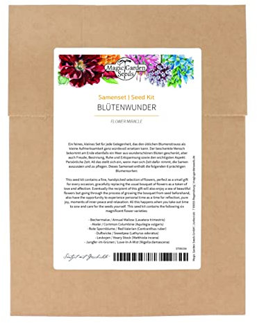 Miracle des fleurs - kit de graines avec 6 magnifiques variétés de fleurs anciennes pour le jardin de fleurs