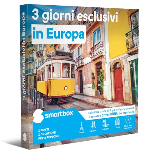 Smartbox - Cofanetto Regalo 3 Giorni esclusivi in Europa - Idea Regalo Originale - Due Notti con Colazione per 2 Persone