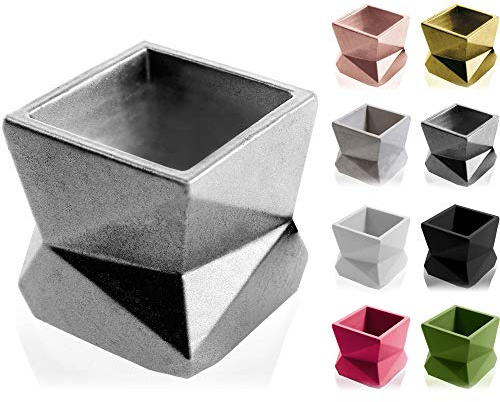 CONCRETTE Pot de Fleurs en Ciment, Cache-Pot Moderne en béton No3 Ø 7,5 cm