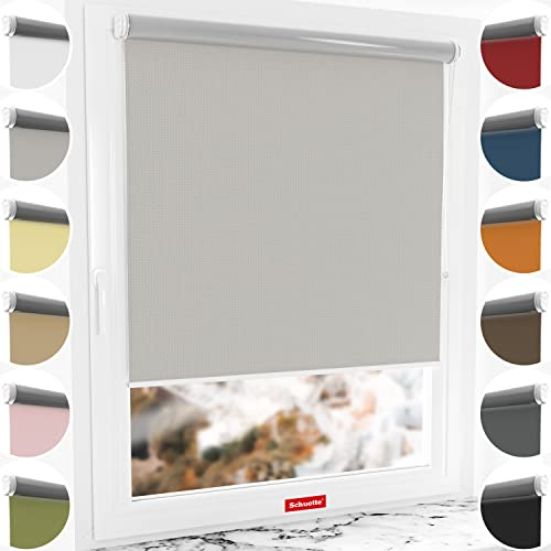 Schuette® Verdunkelungsrollo ohne Bohren/mit Bohren 2in1 ● Thermo Rollo Kollektion: Foggy Morning (Grau) ● 35 x 230 cm (Breite x Höhe) ● Suprafix Klemmrollo = Klemmfix 2.0 ● 60s Montage mit Video