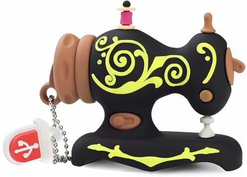 Memoria USB 32GB, Novedad Unidad Flash USB Forma de Máquina de Coser USB Memory Stick Flash Drive Almacenamiento USB Externo, Negro