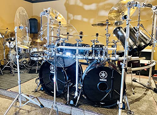 DistinctAndUnique 22 inch - 2 Pack Crystal Clear Acrylic Drum KIT Baffle - Muffles Live Recording Standard Mounting On All Cymbal Stand Performance Shields Sound Barrier