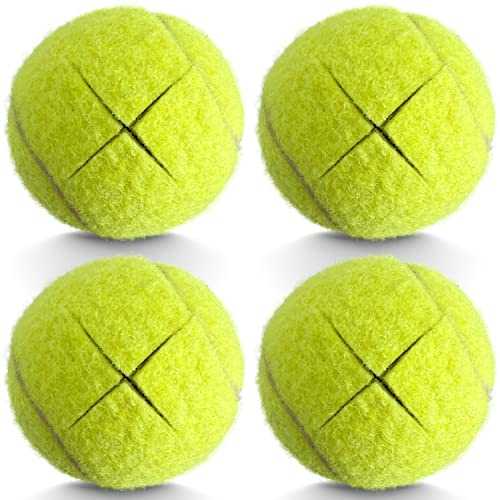 HPWFHPLF Vorgeschnittene Tennisbälle, 4 Stück Tennisbälle für Stühle, Schreibtische, Möbelbeine und Bodenschutz (Grün)