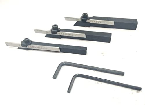 PRAZTECH® Set mit 3 Mini-Drehmaschinen-Haltern, 6,8 & 10 mm Schäfte mit HSS-Schneiden, kleine UNIMAT EMCO Drehmaschine Uhrmacher, Mini-Drehmaschine, Schneidwerkzeug, Heimwerker-Werkstatt, Garage