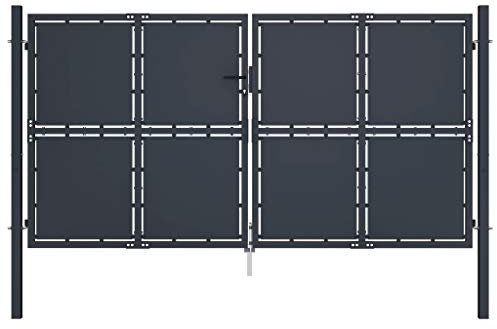 Gartentor, Stahl Zauntor 300×200 cm Anthrazit, robust und sicher, für Garten und Terrasse